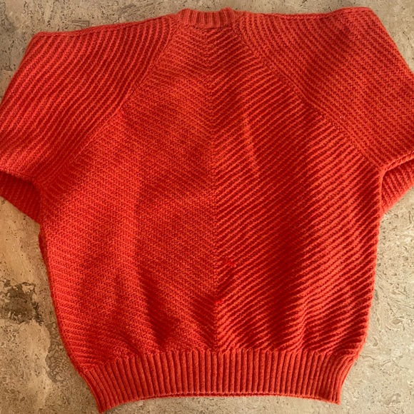 VINTAGE Wool Blend Texture Knit V Neck Sweater - Picture 2 of 3